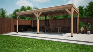 Douglas overkapping Verando, , 300*700cm met zij en achterwand